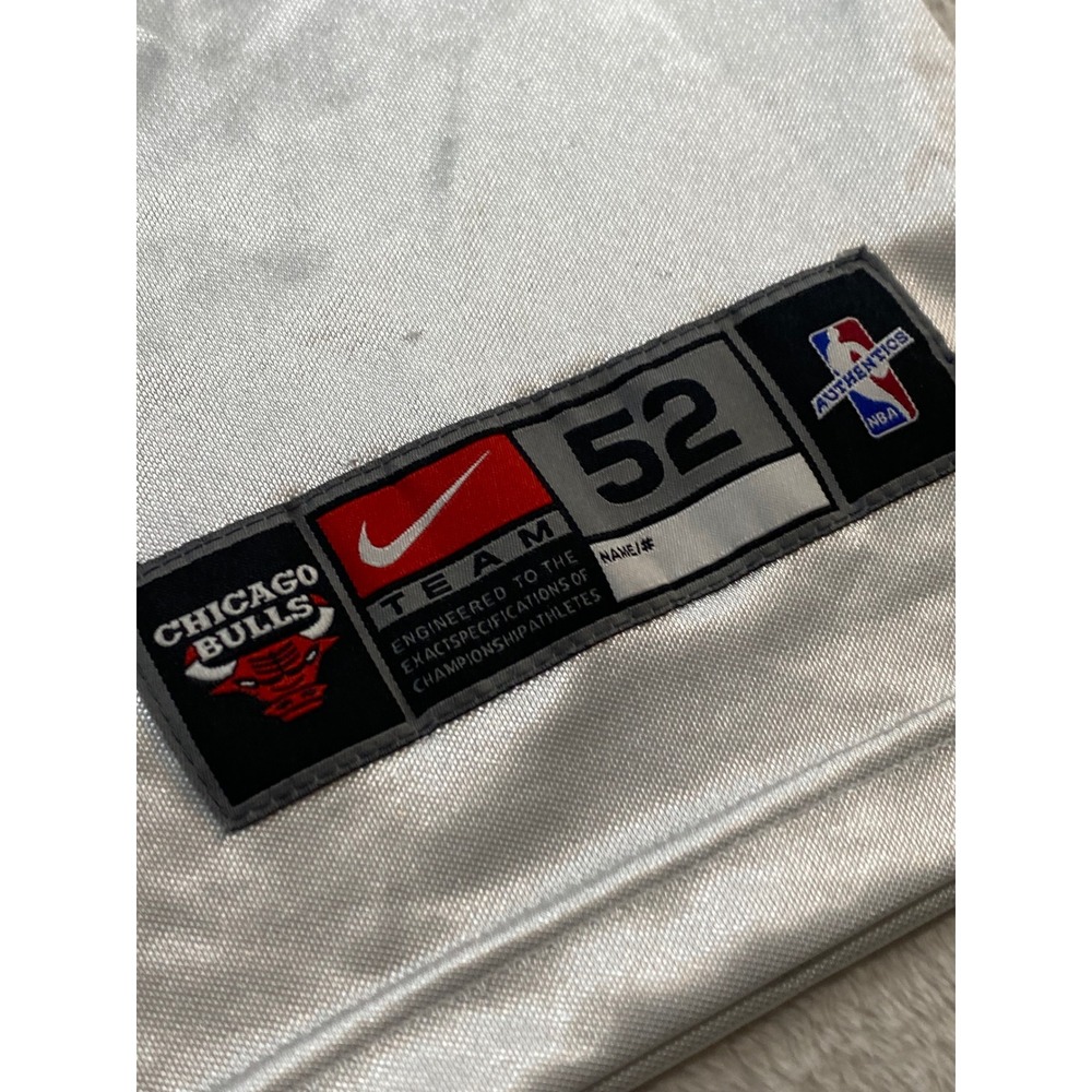 VTG Nike Chicago Bulls Scottie Pippen 33 Shimmer Jersey White Stitched 52 XL - Picture 5 of 12